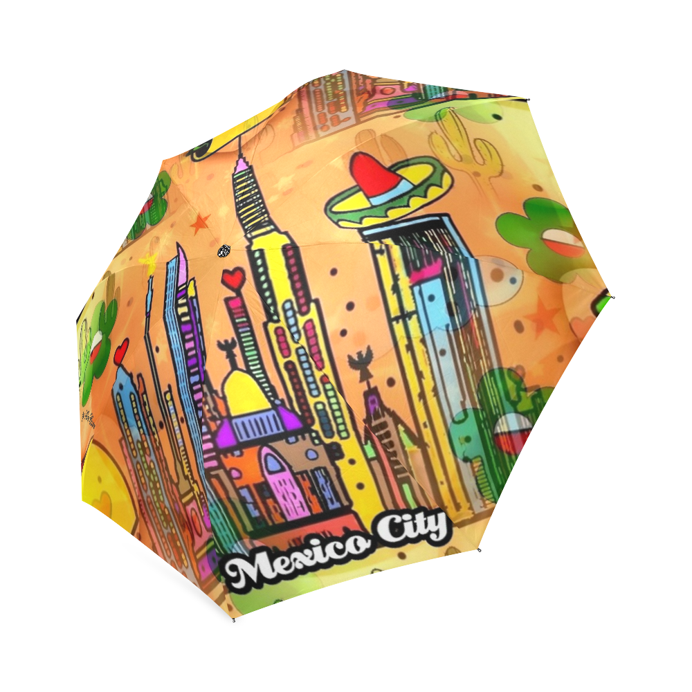 Mexico City Popart by Nico Bielow Foldable Umbrella (Model U01)