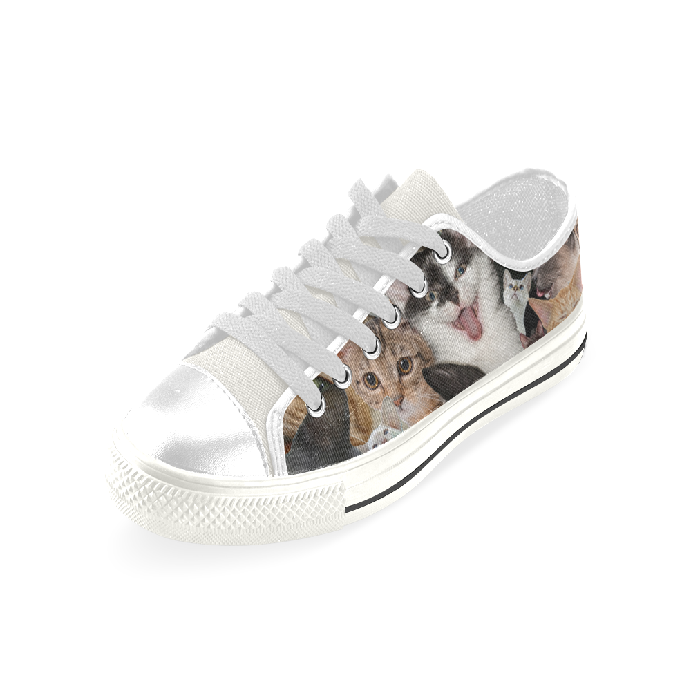 Crazy Kitten Show Low Top Canvas Shoes for Kid (Model 018)