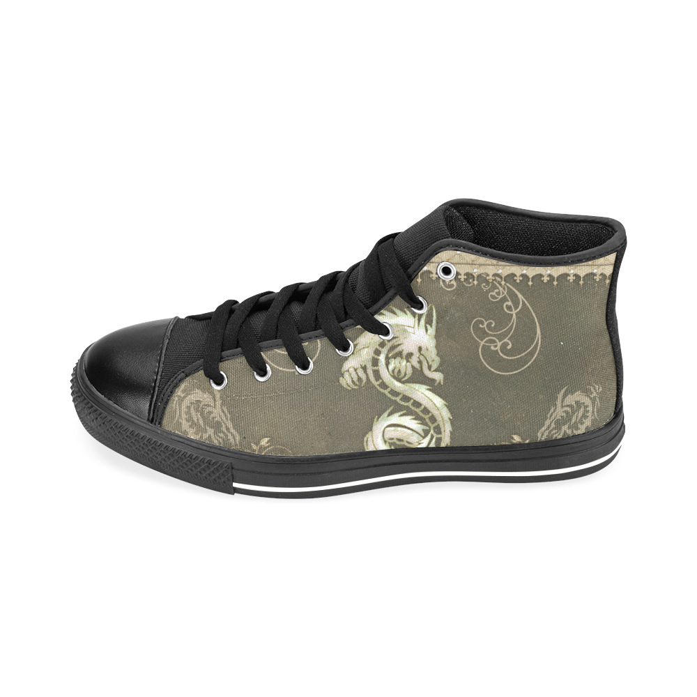 Chinese dragon Men’s Classic High Top Canvas Shoes /Large Size (Model 017)