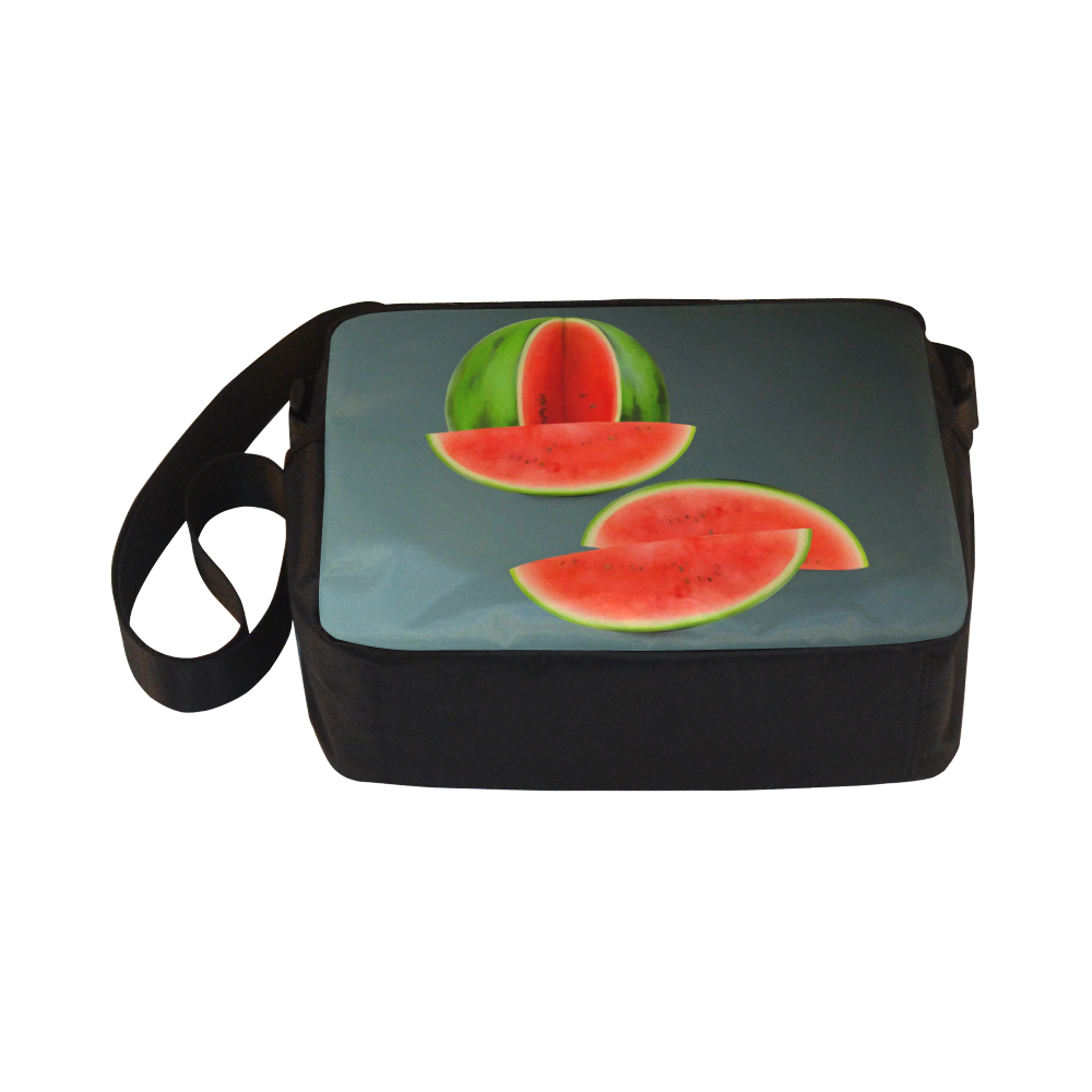 Watercolor Watermelon, red green and sweet Classic Cross-body Nylon Bags (Model 1632)