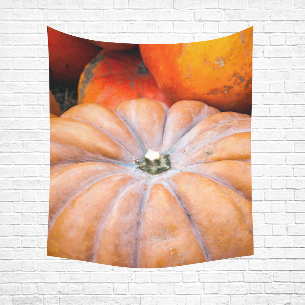 Pumpkin Halloween Thanksgiving Crop Holiday Fall Cotton Linen Wall Tapestry 51"x 60"