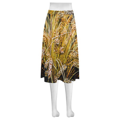 Grain Wheat wheatear Autumn Crop Thanksgiving Mnemosyne Women's Crepe Skirt (Model D16)
