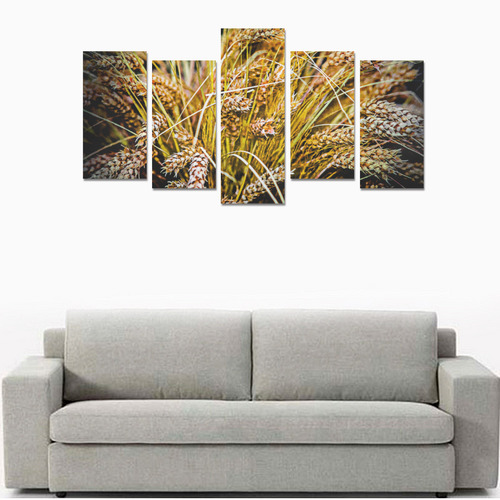 Grain Wheat wheatear Autumn Crop Thanksgiving Canvas Print Sets E (No Frame)