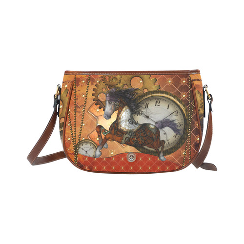 Steampunk, awesome steampunk horse Saddle Bag/Small (Model 1649) Full Customization