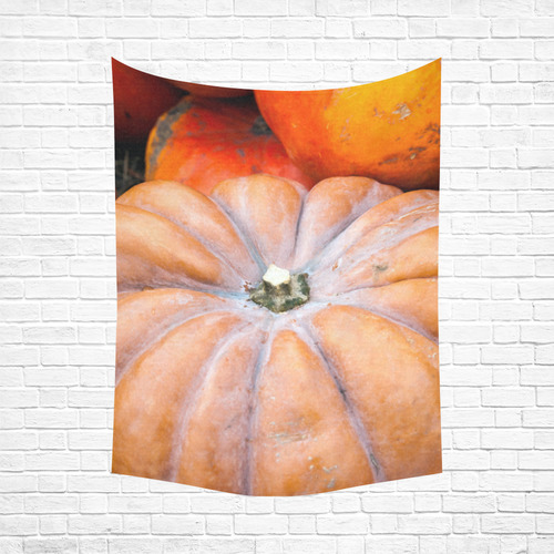 Pumpkin Halloween Thanksgiving Crop Holiday Fall Cotton Linen Wall Tapestry 60"x 80"