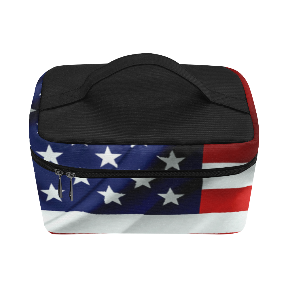 America Flag Banner Patriot Stars Stripes Freedom Cosmetic Bag/Large (Model 1658)