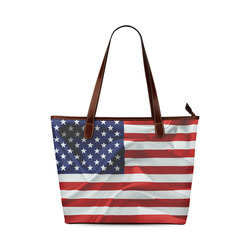 America Flag Banner Patriot Stars Stripes Freedom Shoulder Tote Bag (Model 1646)