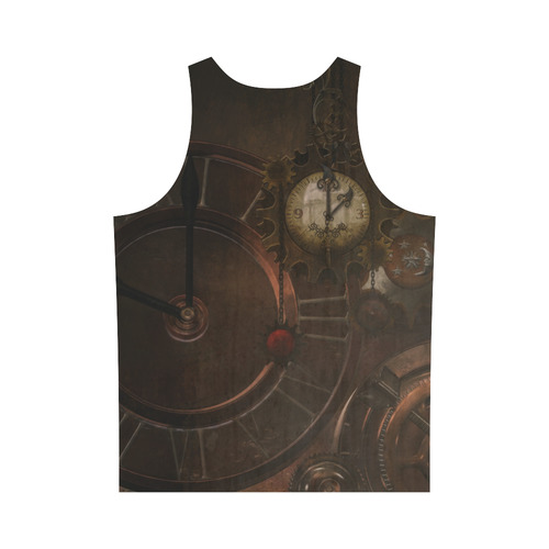 Vintage gothic brown steampunk clocks and gears All Over Print Tank Top for Men (Model T43)