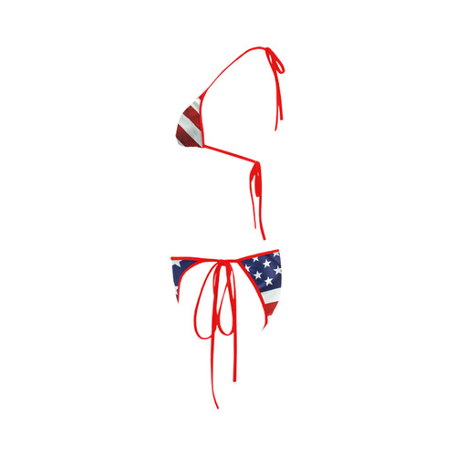 America Flag Banner Patriot Stars Stripes Freedom Custom Bikini Swimsuit