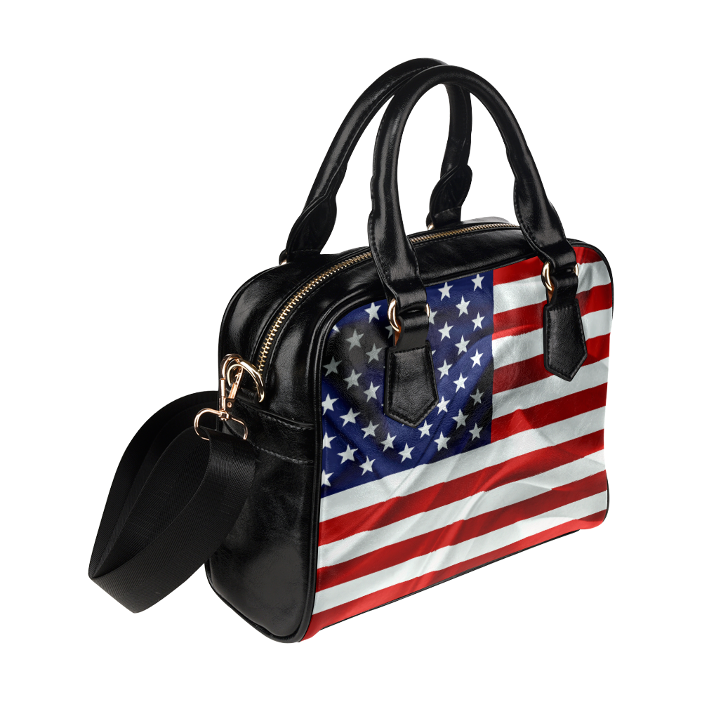 America Flag Banner Patriot Stars Stripes Freedom Shoulder Handbag (Model 1634)