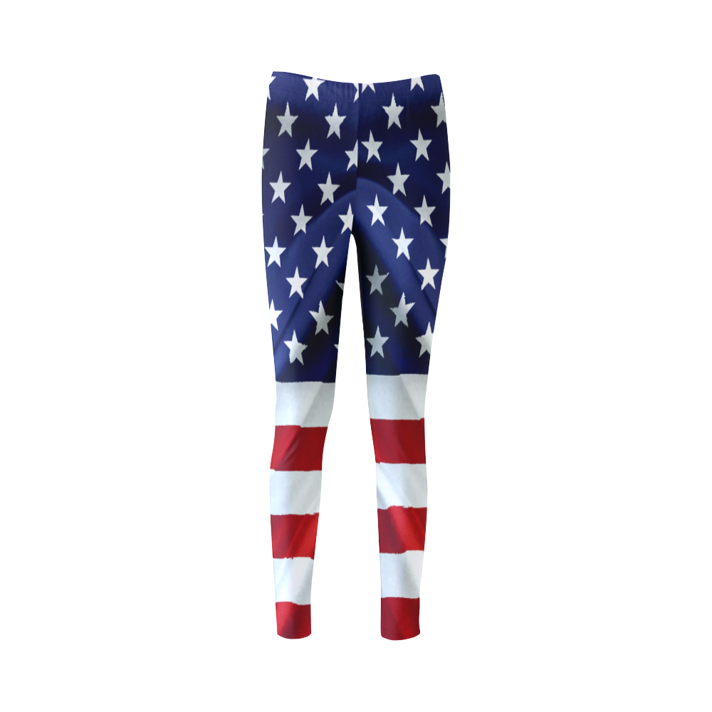 America Flag Banner Patriot Stars Stripes Freedom Cassandra Women's Leggings (Model L01)