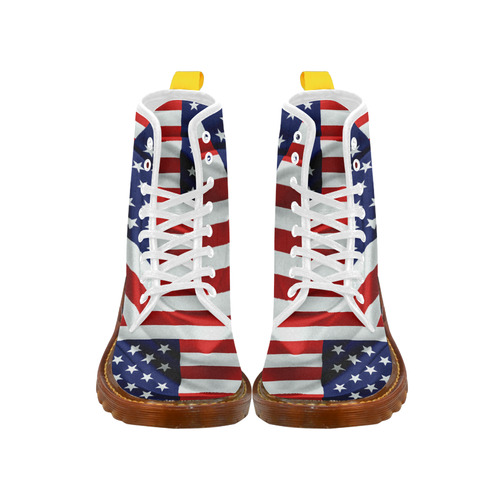 America Flag Banner Patriot Stars Stripes Freedom Martin Boots For Women Model 1203H