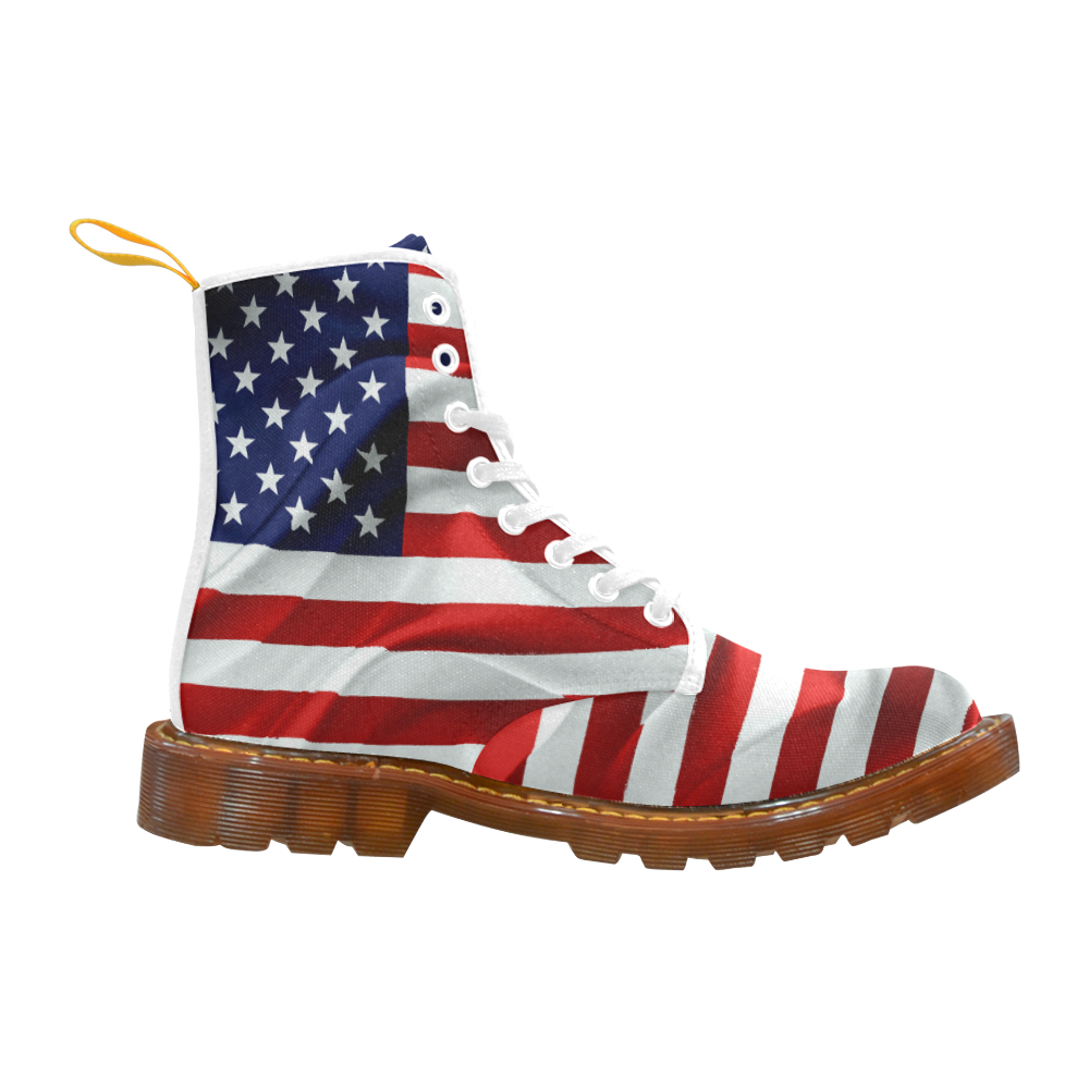 America Flag Banner Patriot Stars Stripes Freedom Martin Boots For Women Model 1203H