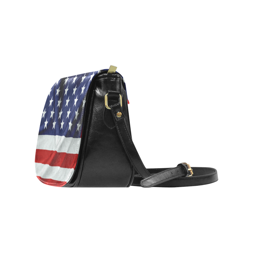 America Flag Banner Patriot Stars Stripes Freedom Classic Saddle Bag/Small (Model 1648)