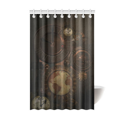 Vintage gothic brown steampunk clocks and gears Shower Curtain 48"x72"