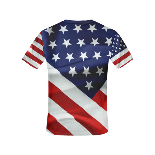 America Flag Banner Patriot Stars Stripes Freedom All Over Print T-Shirt for Women (USA Size) (Model T40)