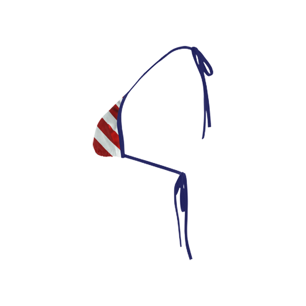 America Flag Banner Patriot Stars Stripes Freedom Custom Bikini Swimsuit Top