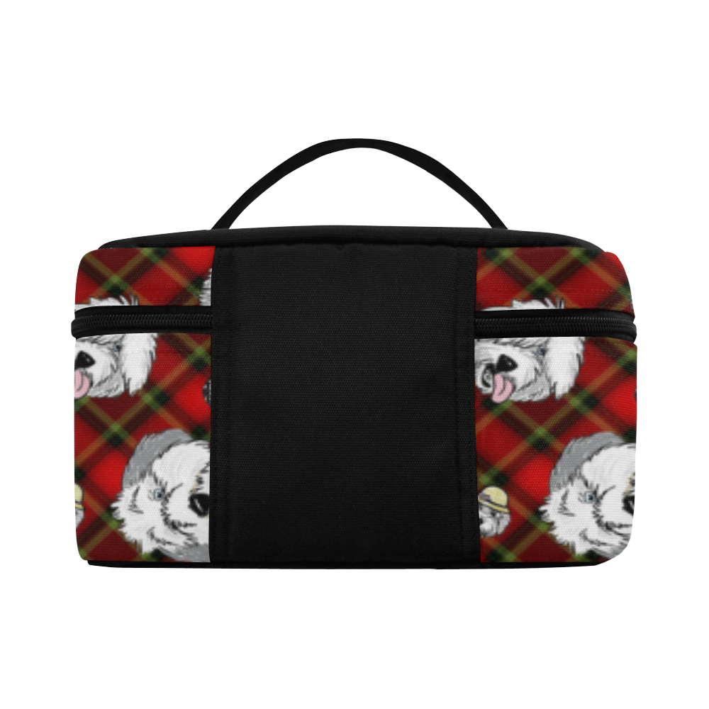 Plaid Sheepies-RED Cosmetic Bag/Large (Model 1658)
