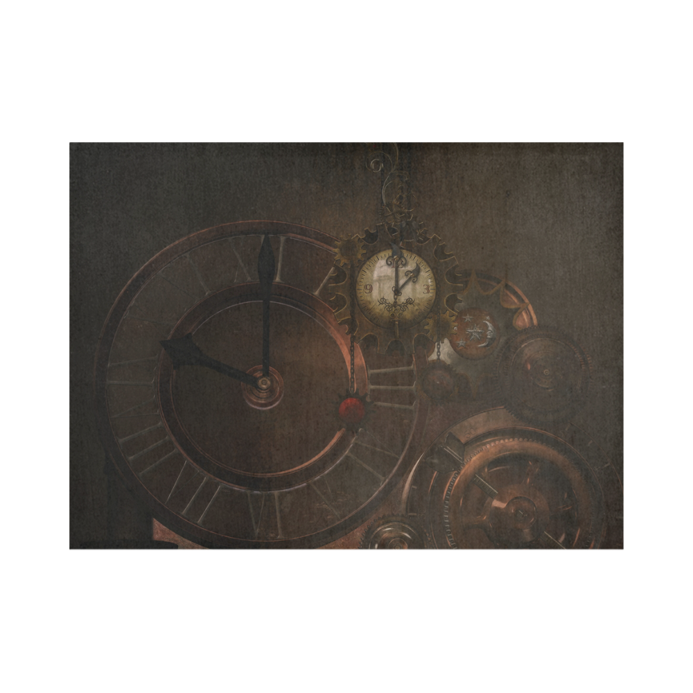 Vintage gothic brown steampunk clocks and gears Placemat 14’’ x 19’’ (Set of 2)