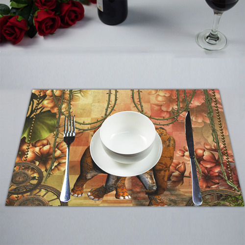 Steampunk, awesome steampunk elephant Placemat 14’’ x 19’’
