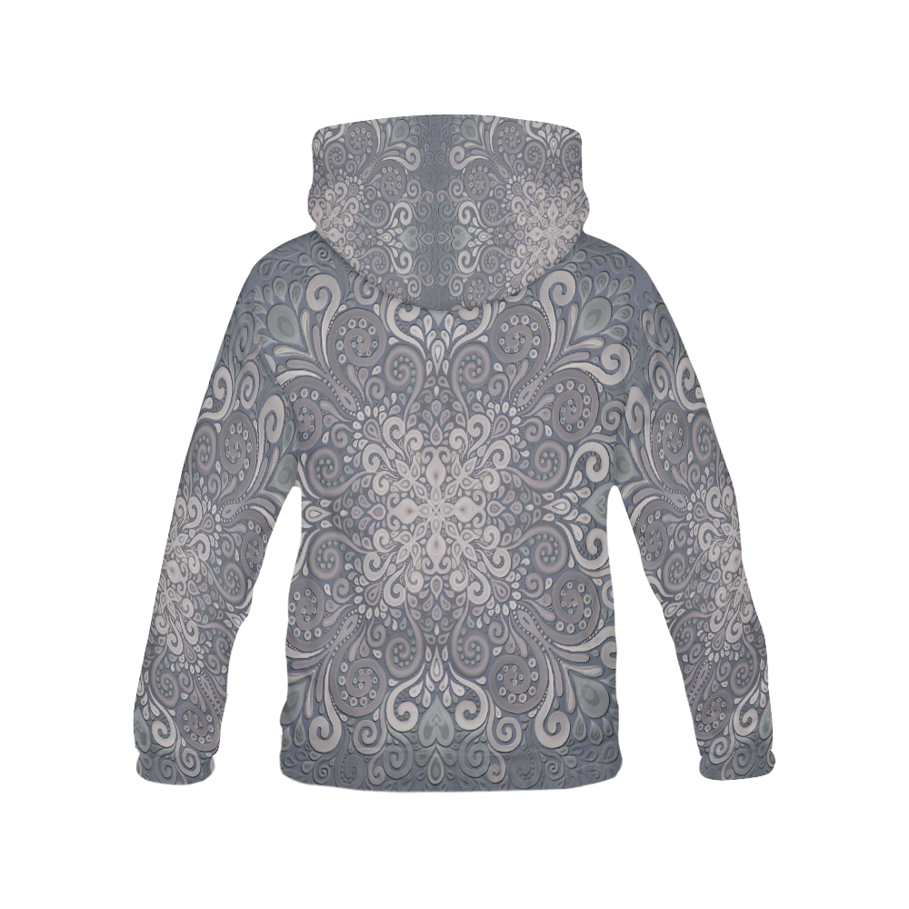 Vintage Ornate Gray - Green Powder Shades All Over Print Hoodie for Men (USA Size) (Model H13)