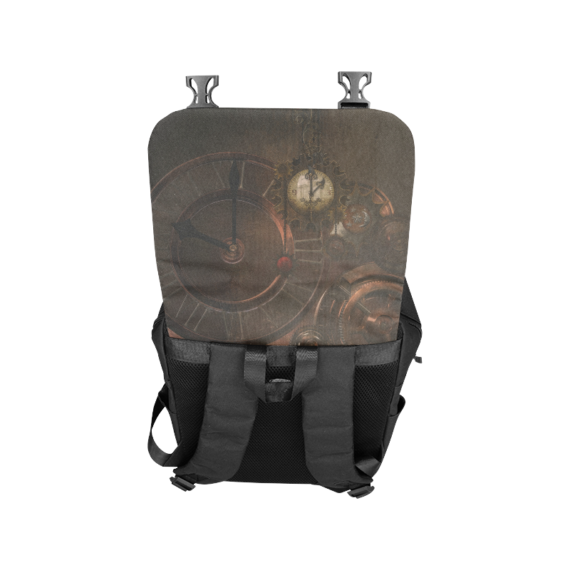 Vintage gothic brown steampunk clocks and gears Casual Shoulders Backpack (Model 1623)