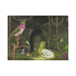 Cute unicorn foal and sweet elf Placemat 14’’ x 19’’