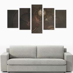 Vintage gothic brown steampunk clocks and gears Canvas Print Sets C (No Frame)
