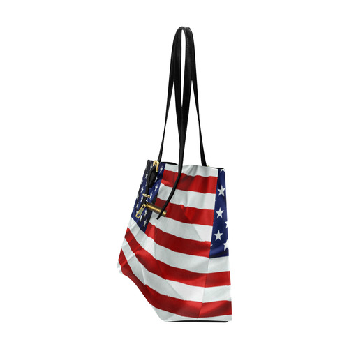 America Flag Banner Patriot Stars Stripes Freedom Euramerican Tote Bag/Large (Model 1656)