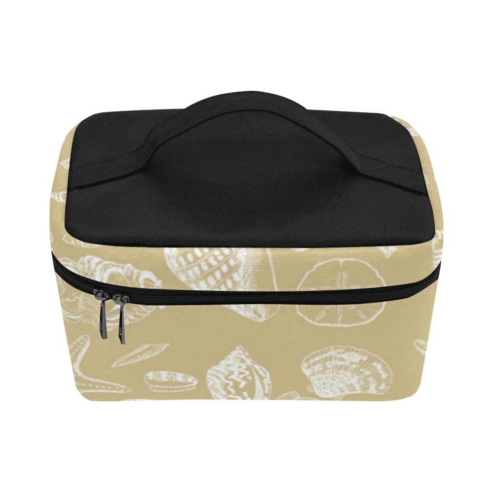 shells -tan Cosmetic Bag/Large (Model 1658)