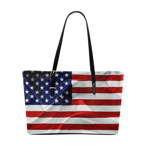 America Flag Banner Patriot Stars Stripes Freedom Euramerican Tote Bag/Large (Model 1656)