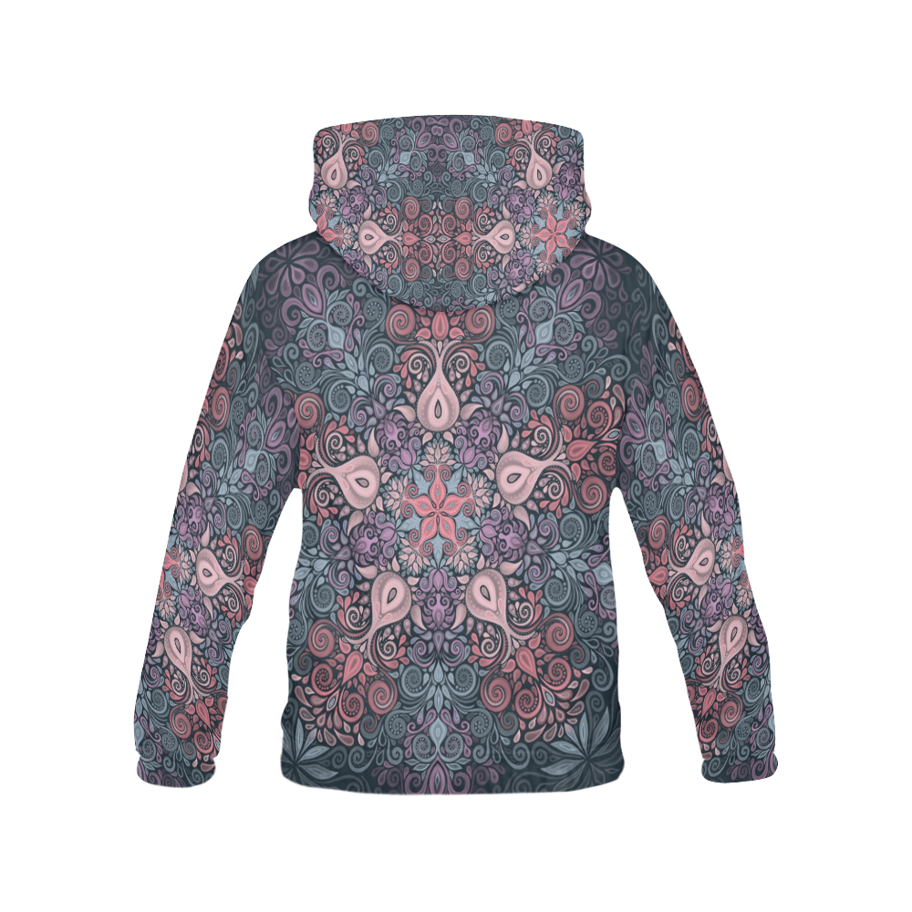 Baroque Garden Watercolor Mandala, pastels All Over Print Hoodie for Men (USA Size) (Model H13)