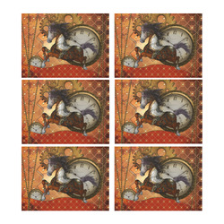 Steampunk, awesome steampunk horse Placemat 14’’ x 19’’ (Set of 6)