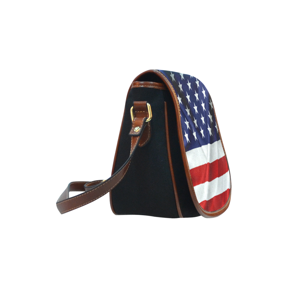 America Flag Banner Patriot Stars Stripes Freedom Saddle Bag/Small (Model 1649)(Flap Customization)
