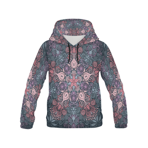 Baroque Garden Watercolor Mandala, pastels All Over Print Hoodie for Men (USA Size) (Model H13)