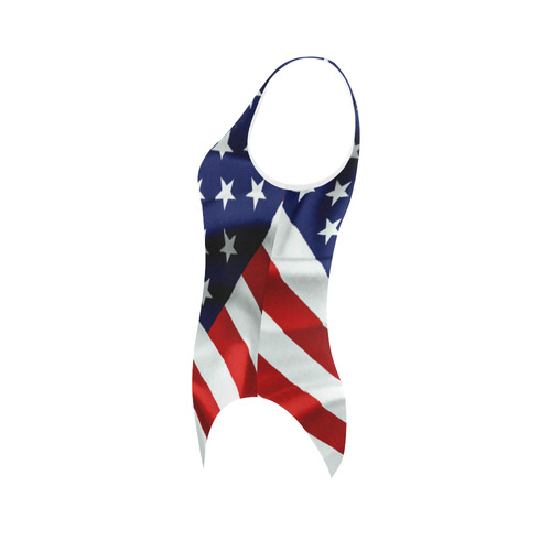 America Flag Banner Patriot Stars Stripes Freedom Vest One Piece Swimsuit (Model S04)