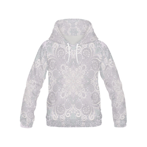 Romantic Powder Pink Watercolor Ornate All Over Print Hoodie for Men (USA Size) (Model H13)