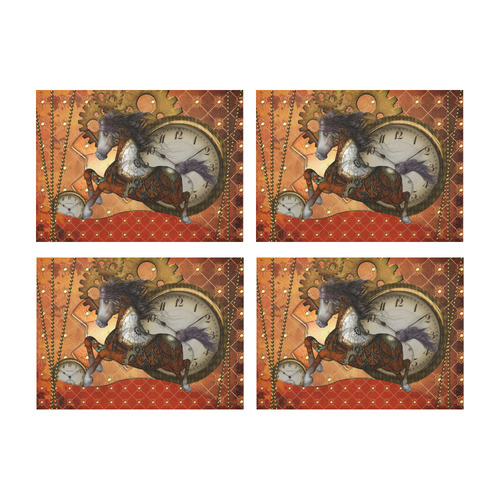 Steampunk, awesome steampunk horse Placemat 14’’ x 19’’ (Set of 4)