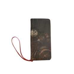 Vintage gothic brown steampunk clocks and gears Women's Clutch Wallet (Model 1637)