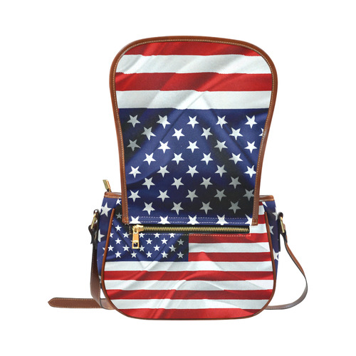 America Flag Banner Patriot Stars Stripes Freedom Saddle Bag/Large (Model 1649)