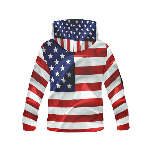 America Flag Banner Patriot Stars Stripes Freedom All Over Print Hoodie for Women (USA Size) (Model H13)