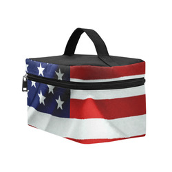 America Flag Banner Patriot Stars Stripes Freedom Cosmetic Bag/Large (Model 1658)