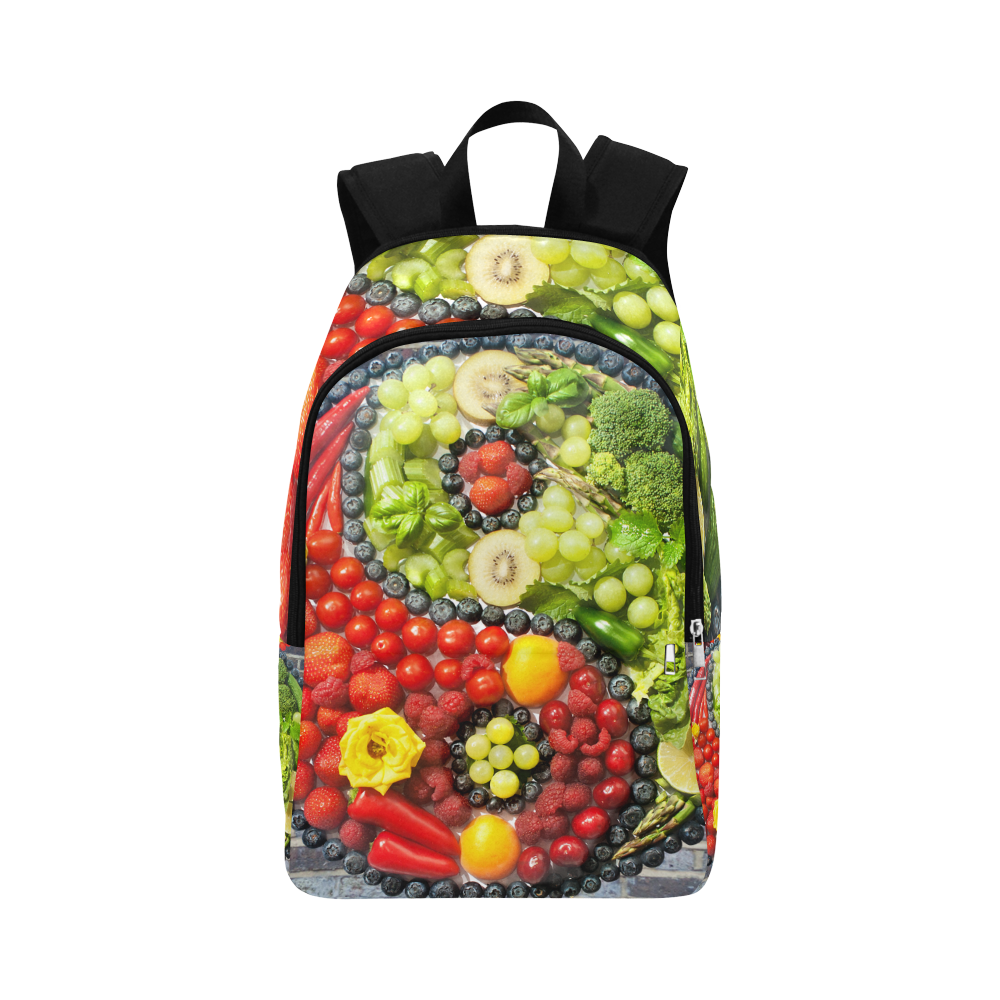 Yin Yang Vegan Fruits Vegetables Spirit Fabric Backpack for Adult (Model 1659)
