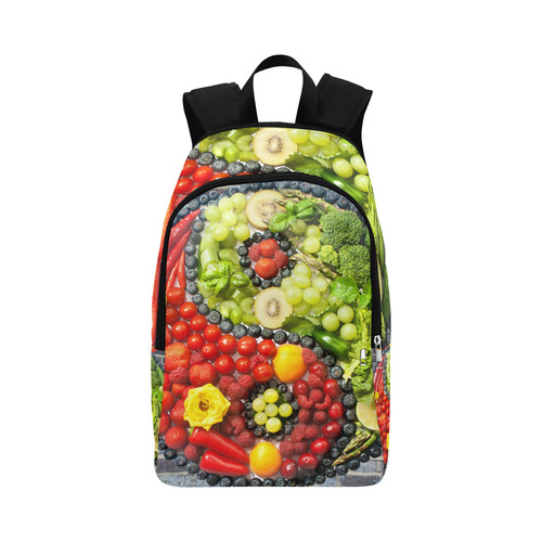 Yin Yang Vegan Fruits Vegetables Spirit Fabric Backpack for Adult (Model 1659)