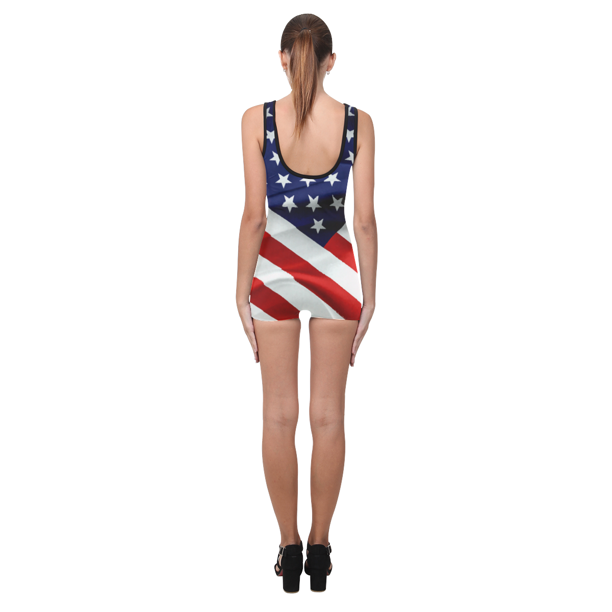 America Flag Banner Patriot Stars Stripes Freedom Classic One Piece Swimwear (Model S03)