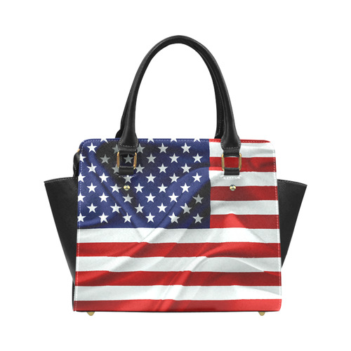 America Flag Banner Patriot Stars Stripes Freedom Classic Shoulder Handbag (Model 1653)