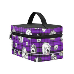 Plaid Sheepies-purple Cosmetic Bag/Large (Model 1658)