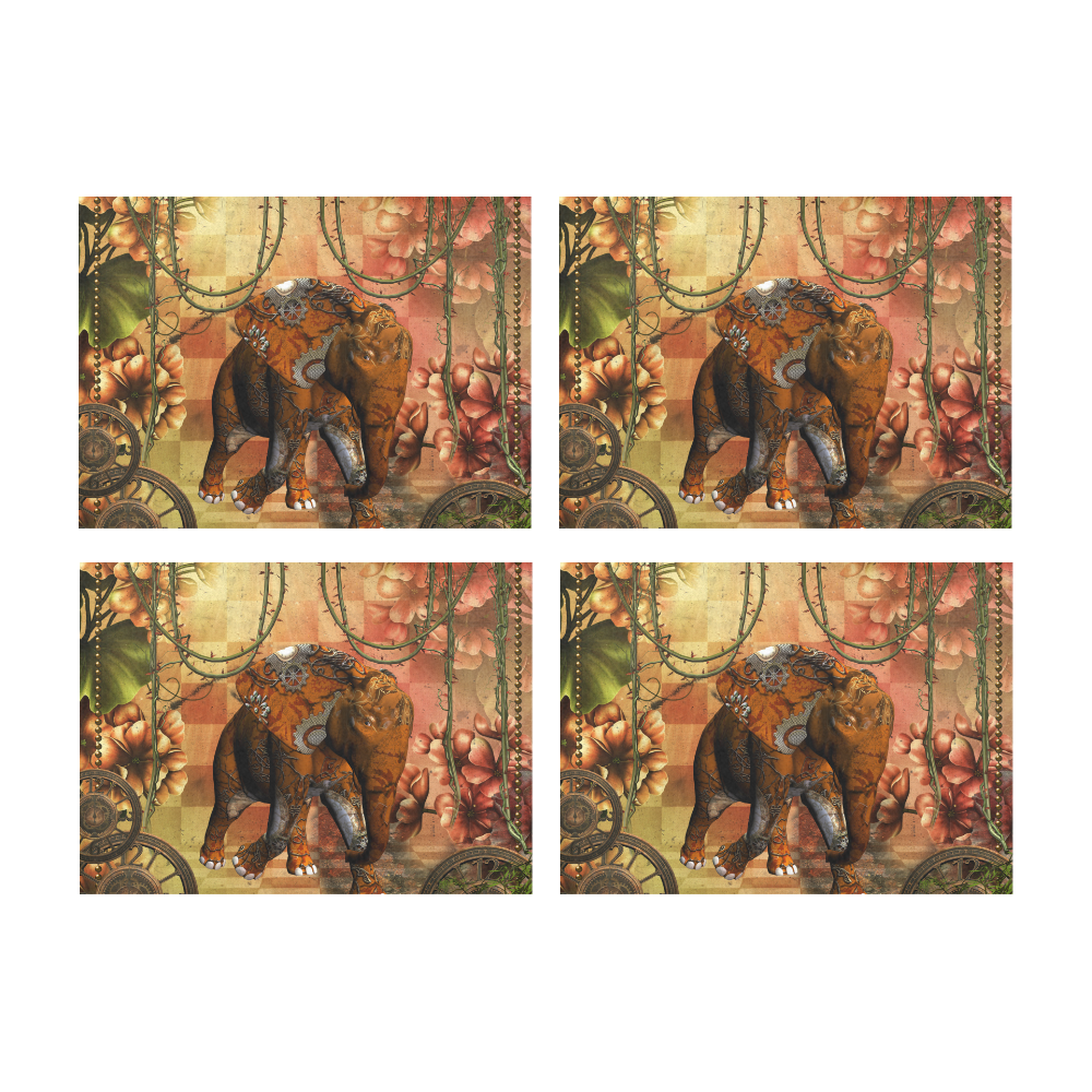 Steampunk, awesome steampunk elephant Placemat 14’’ x 19’’ (Set of 4)