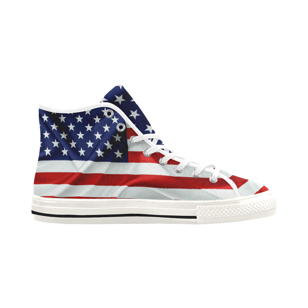 America Flag Banner Patriot Stars Stripes Freedom Vancouver H Men's Canvas Shoes/Large (1013-1)