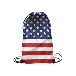 America Flag Banner Patriot Stars Stripes Freedom Small Drawstring Bag Model 1604 (Twin Sides) 11"(W) * 17.7"(H)